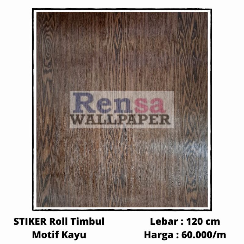 Stiker Kayu Roll Timbul