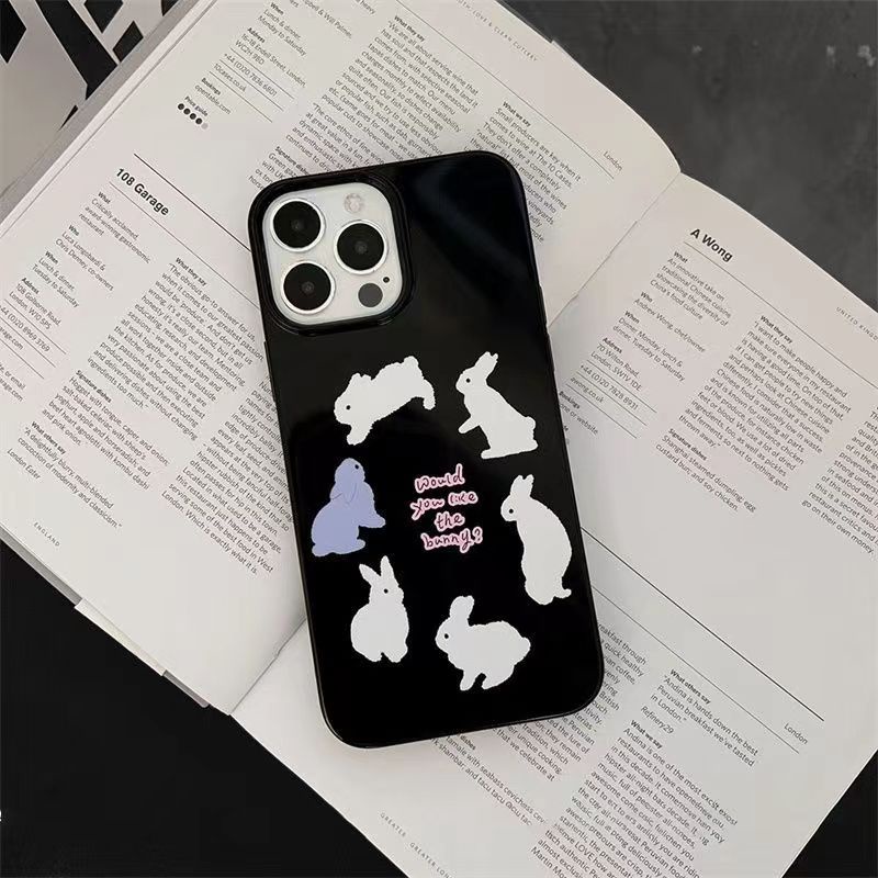 IPHONE Ins Kelinci Putar Cocok Untuk Iphone14 14pro 14plus 13 13mini 13pro 13prm iPhone12 7Plus 8Plus Xr XS 13 12mini Pro Max Empat Sudut Casing Ponsel Tahan Guncangan