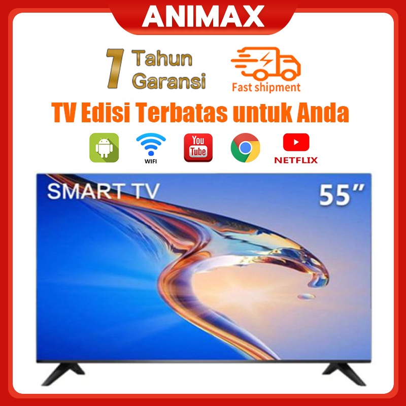 ANIMAX TV Digital 55 inch smart tv Android 11.0 Garansi 3 tahun Jaminan Kualitas Merek (Waktu Terbatas)Diskon 20 %