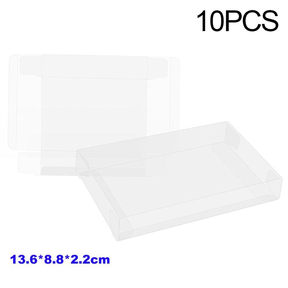 POPULAR Populer 10pcs Cartridge Display Bening Untuk SNES Pelindung Penyimpanan Kartu Game Untuk SNES