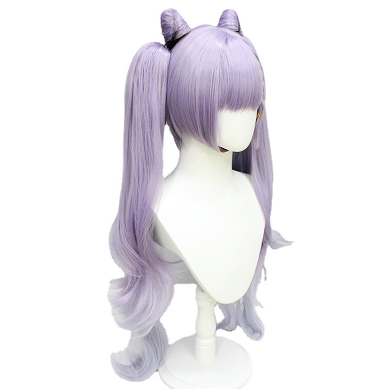 Wig Sunny Ukiran Hujan Genshin Sumeru Genshin Sumeru Anime Game Engraved Sunny cosplay Double Ponytail Gradient Telinga Kucing Styling Tutup Kepala