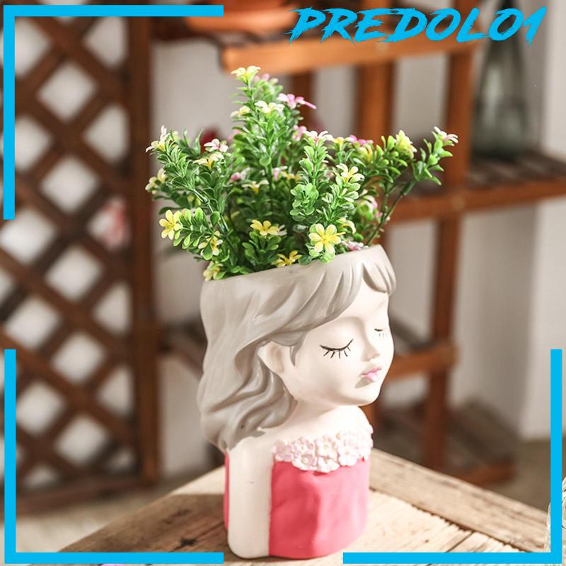 [Predolo1] Pot Bunga Planter Patung Centerpiece Head Vase Untuk Desktop Taman Kantor