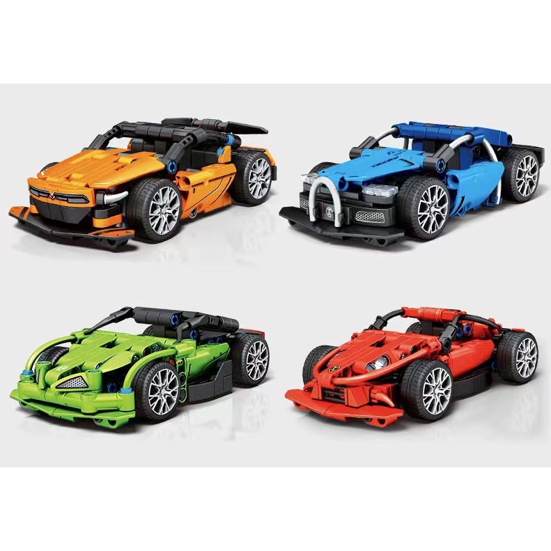 Blok Bangunan Anak Laki-Laki Merakit Seri Supercar Model Balap Kecerdasan Mobil Mainan Anak