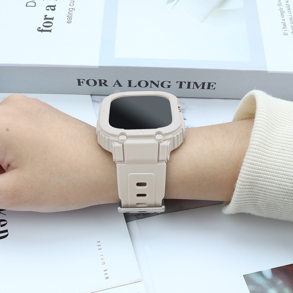 Smart Watch Ultra TPU Case +Band Strap For Protective Cover for iWatch 8 7 6 SE 5 4 2-in-1 Tali jam/aksesoris jam tangan