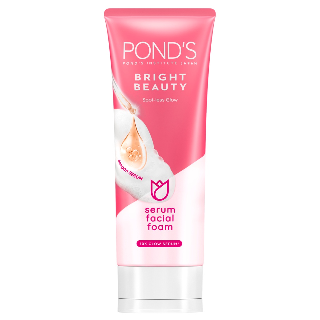 Pond's Bright Beauty Serum Facial Foam Sabun Muka with Hyaluronic Acid &amp; Niacinamide 100g Twinpack