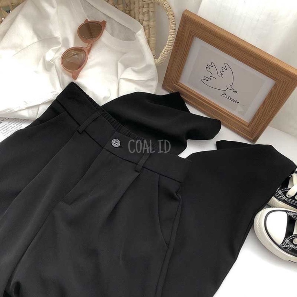 SHELLA Celana Panjang Casual Celana Santai Highwaist