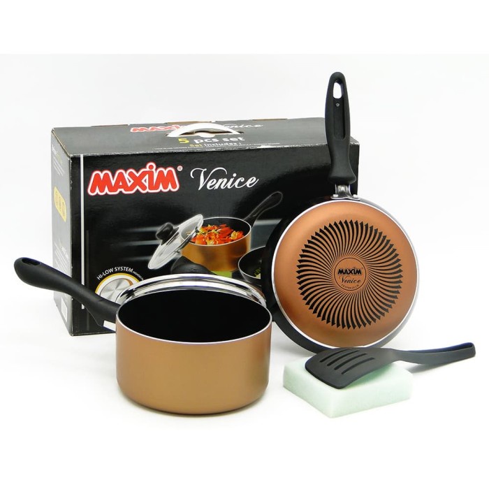 Maxim Venice 5pcs Set Wajan Panci Teflon Anti Lengket ORIGINAL