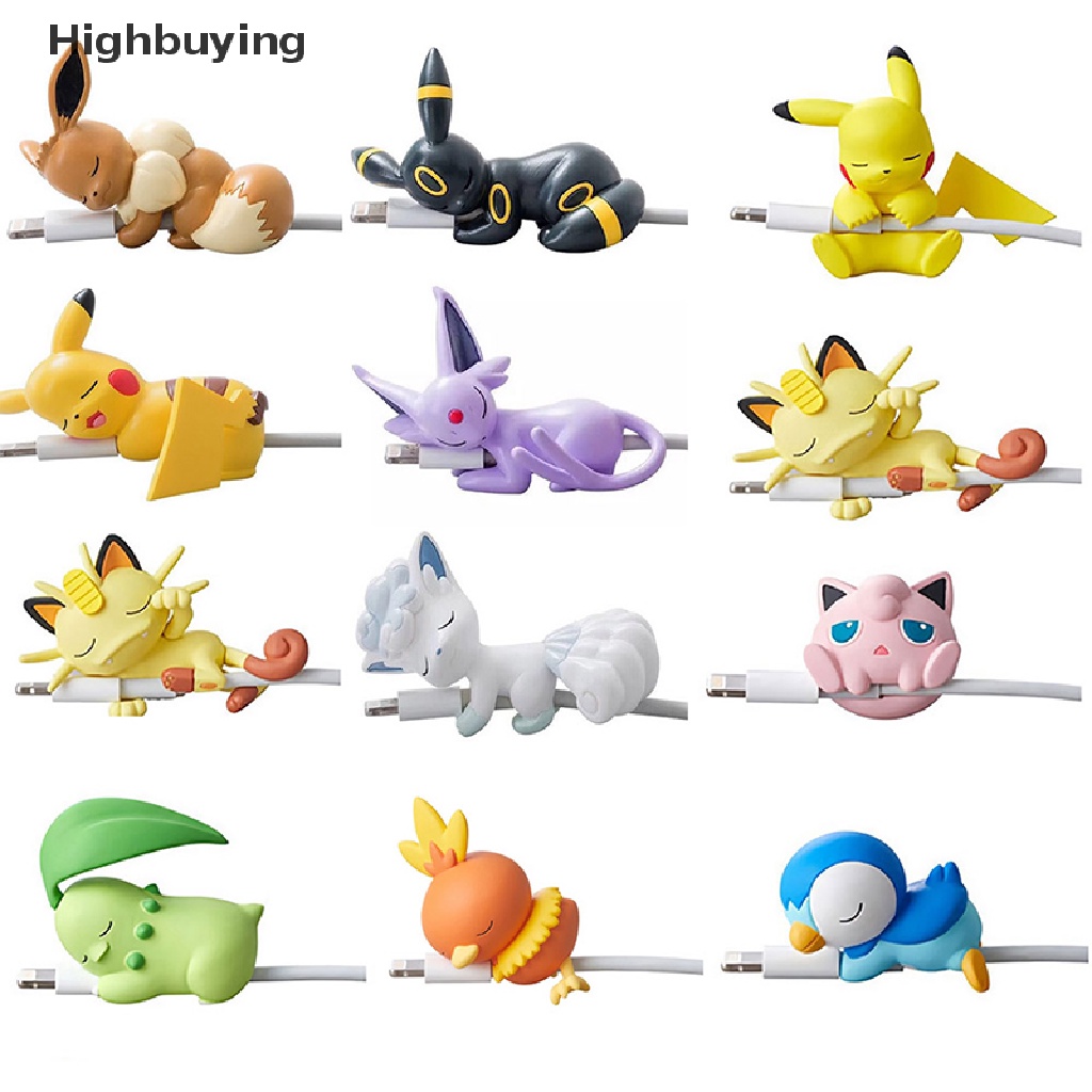 Hbid Pokemon Pikachu USB Cable Bites Angka Eevee Penutup Pelindung Kabel Data Glory