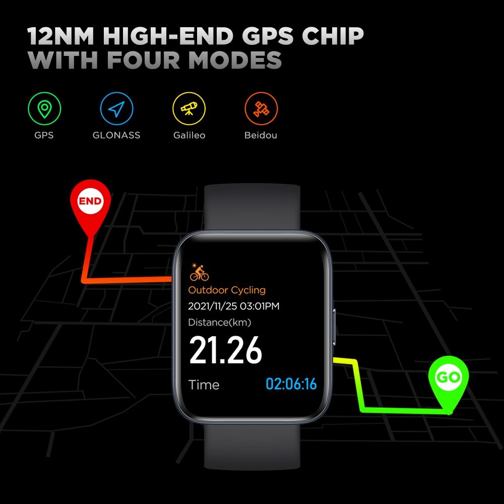 ZEBLAZE BEYOND Smartwatch Built In GPS Waterproof 5 ATM AMOLED Display