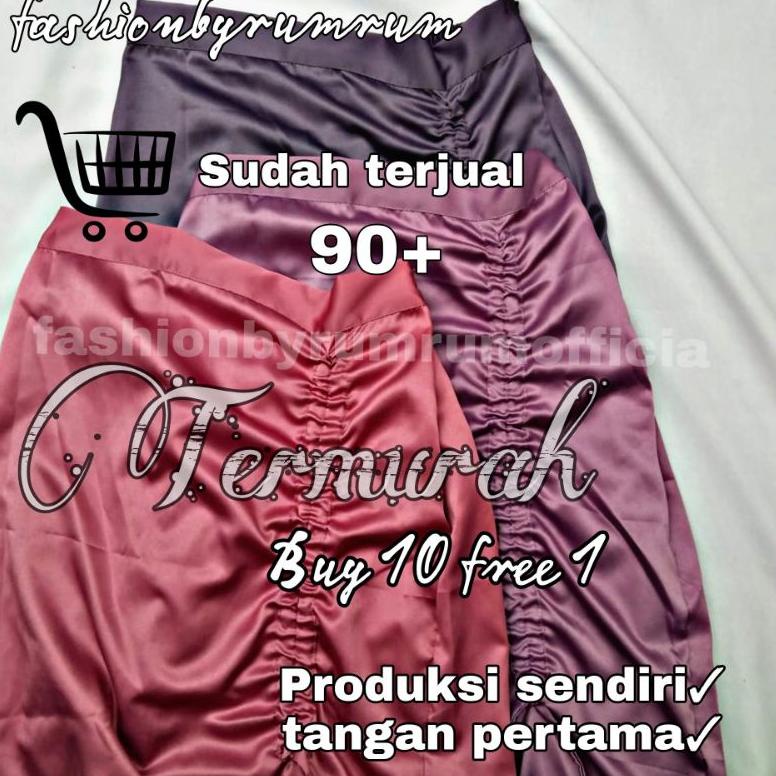 ORIGINAL% Rok serut satin | Rok satin Korean look | rok serut |serut samping | rok serut | rok wanit