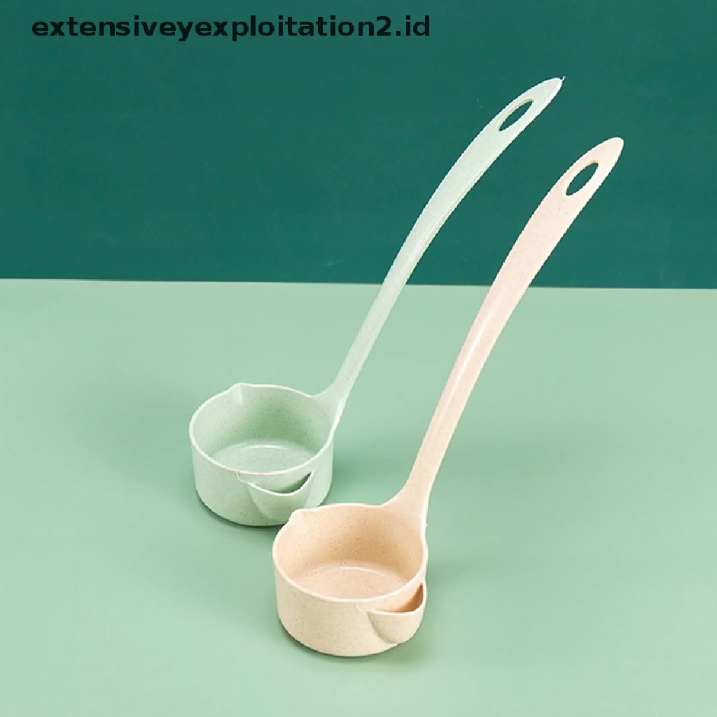 {NEW} 1pc Sendok Sup Gagang Jerami Gandum Sendok Pemisah Minyak Sup Colander Spoon.