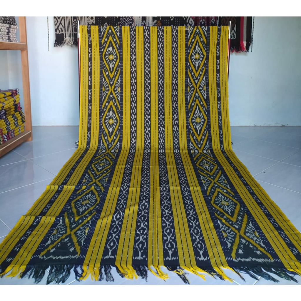 COD kain tenun ikat blanket etnik motif lombok putih asli ( premium)