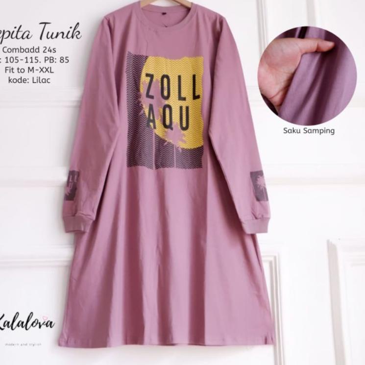 Menarik.. Tunik Wanita Bahan Kaos Import Motif Zolaqu. Pepita Tunik Ori by Kalalova