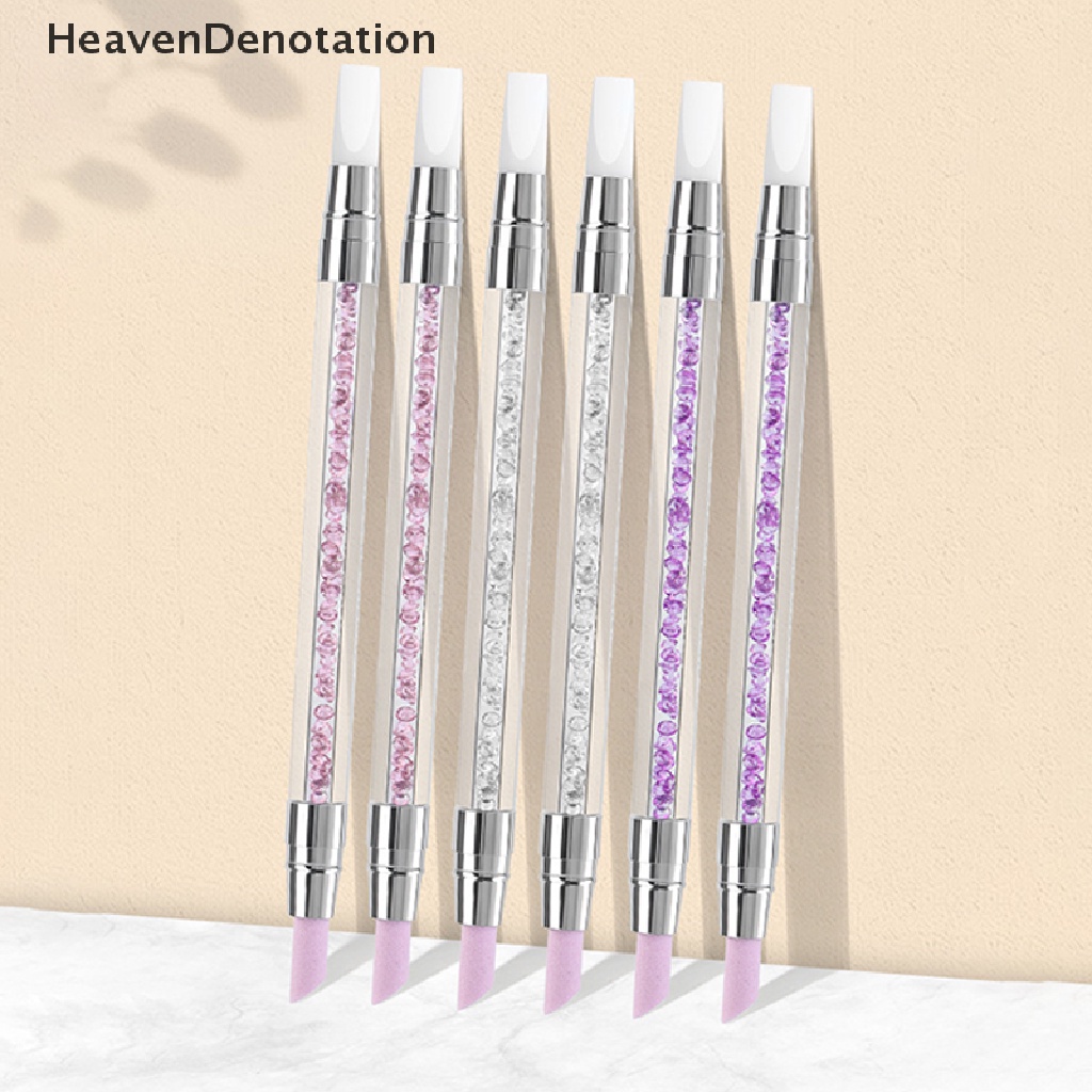 [HeavenDenotation] 1pc Dual-ended Silicone Nail Tools Silikon Berlian Imitasi Kutek Ukiran Pena HDV