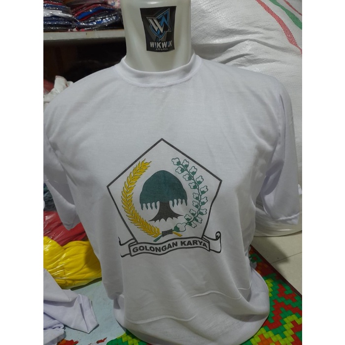 Kaos Partai Golkar Bahan Polyester PE Soft Grade Tipis
