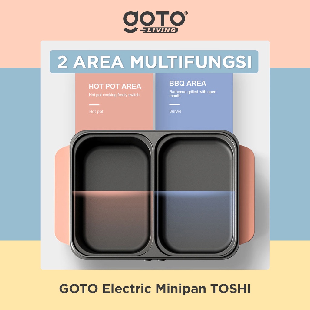 Goto Toshi Minipan Electric Hotpot Alat Panggangan Grill Pan BBQ 2in1