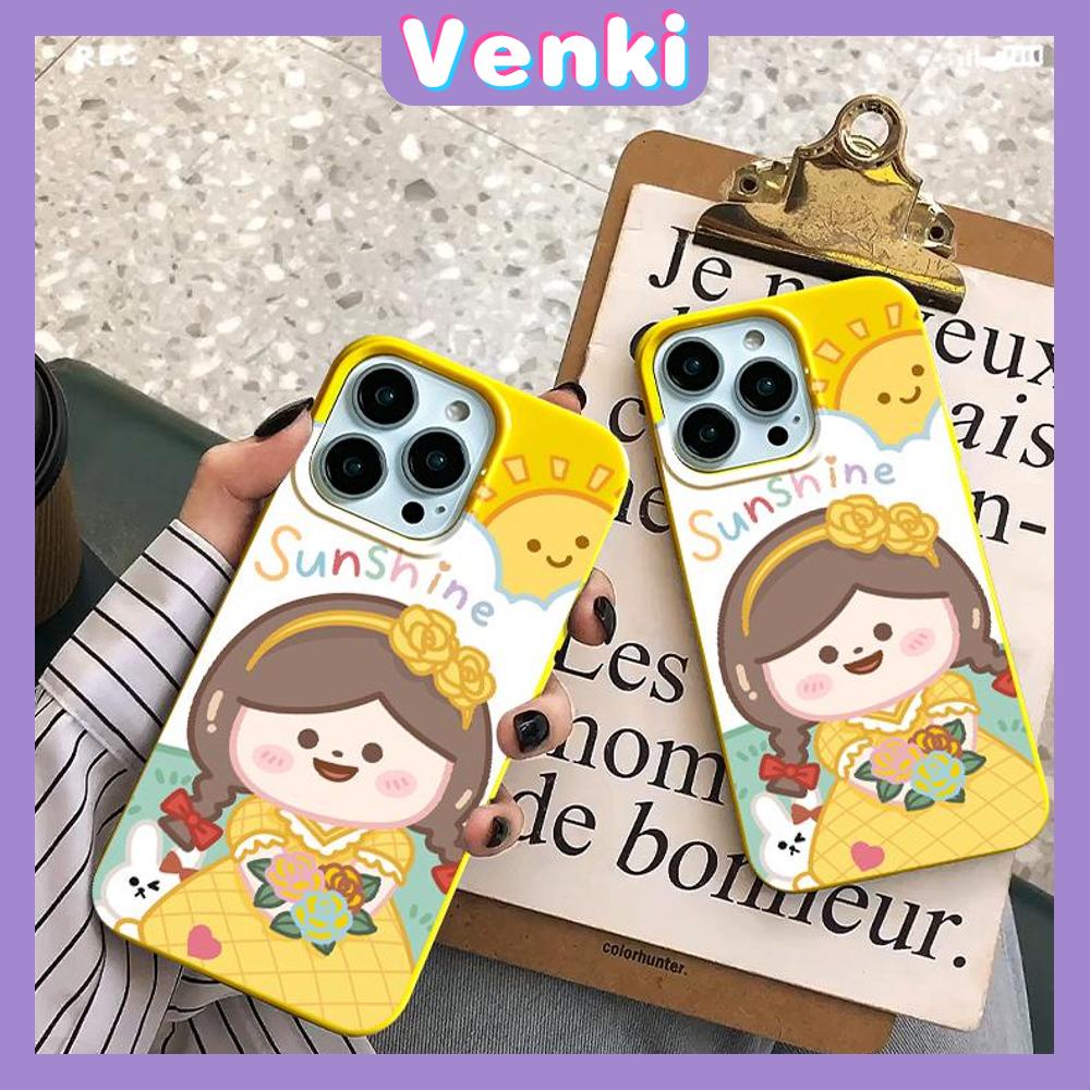 iPhone Case Soft TPU Glossy Yellow Candy Case Cute Sunshine Girl Camera Protection Shockproof For iPhone 14 13 12 11 Pro Max 7 8 Plus X XR