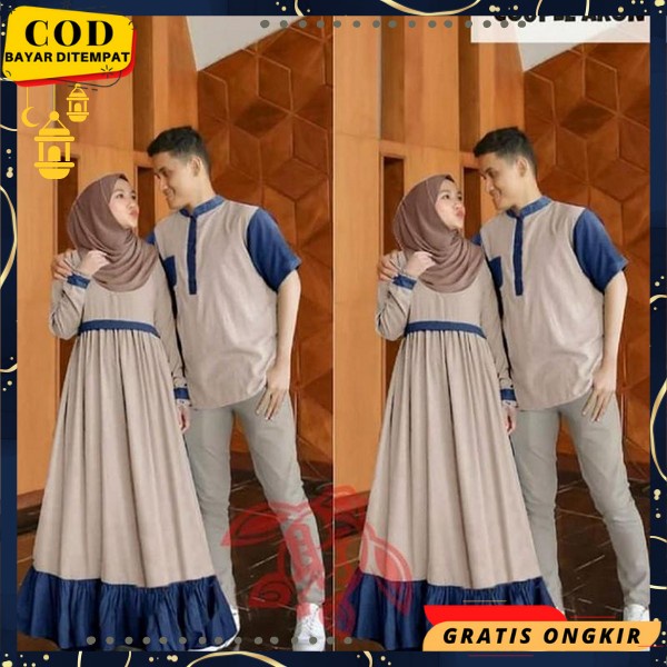 Gsmia Cauple Syar'I Kondangan Mewah Baju Lebaran Couple Casual Copel Jumbo Wanita Remaja Buju Cople 