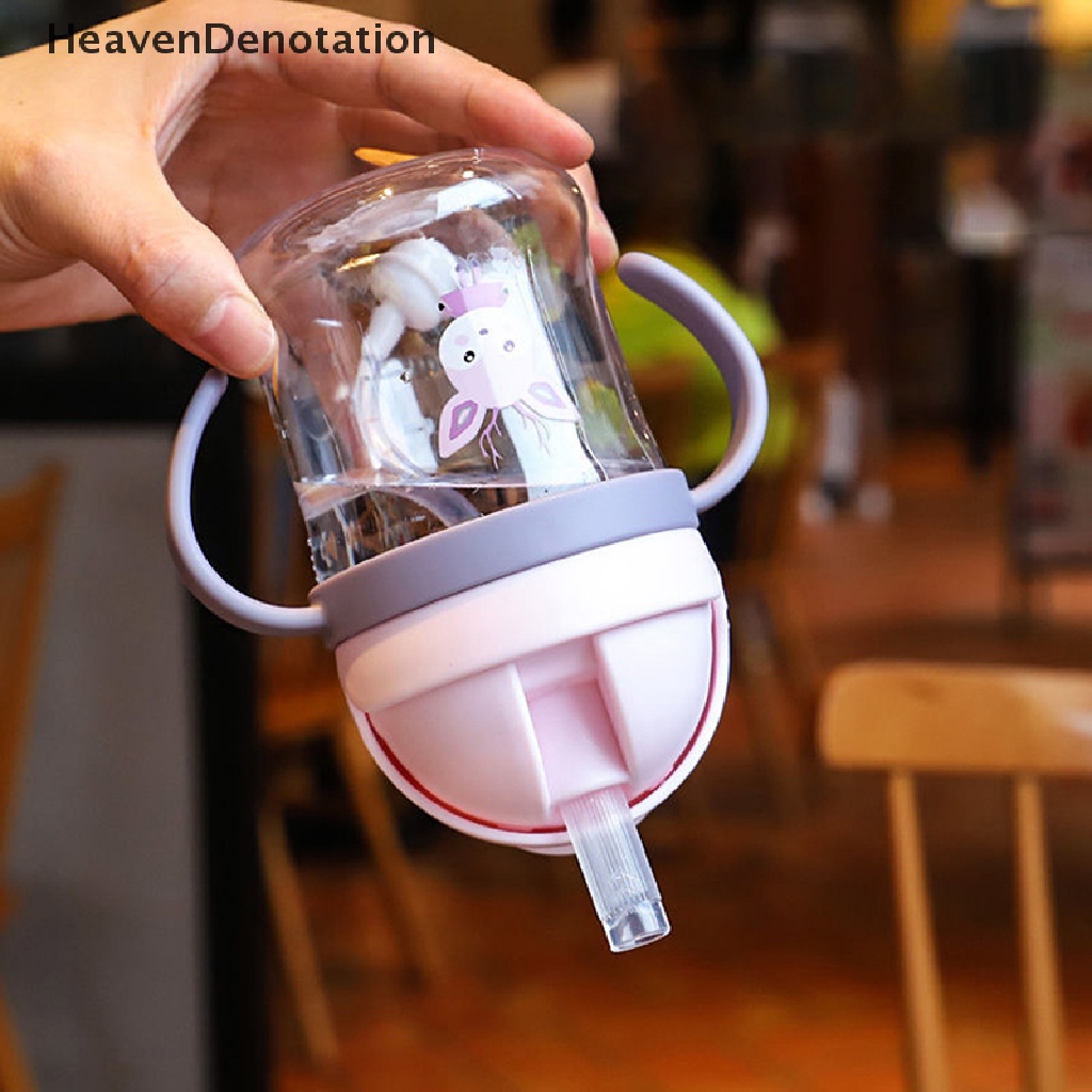 [HeavenDenotation] 250ml Baby Sippy Water Cup Kid Handle Belajar Makan Botol Minum Anti Tersedak Dengan Gravity Ball Kids Training Cup Dengan Sedotan HDV