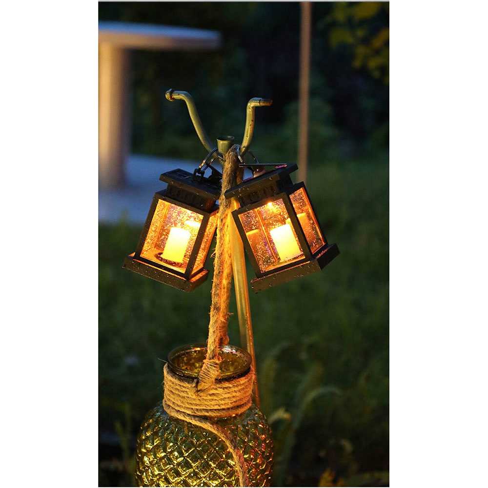 DUOGU Lampu Taman Hias Lentera Solar Power Waterproof Warm White - EM301