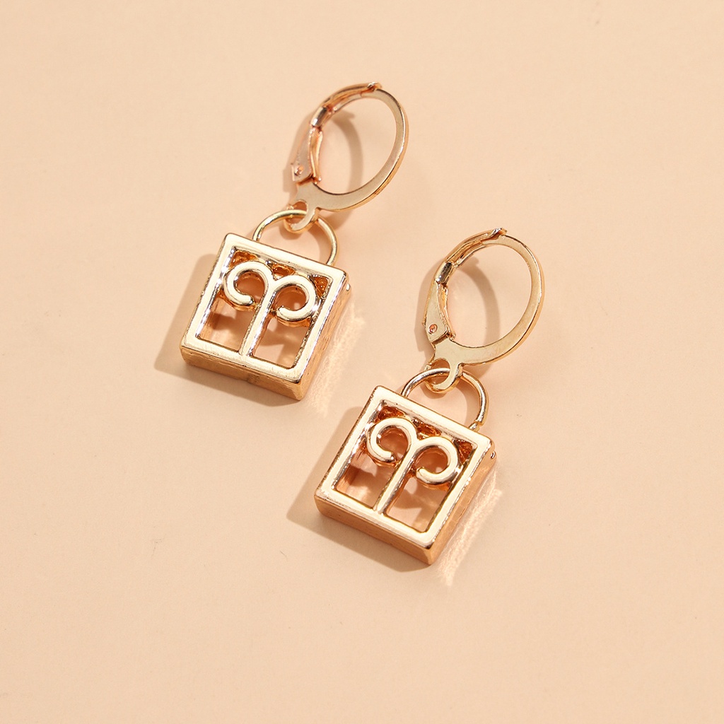 Anting Gantungan Kunci Sederhana Desain Yang Dipersonalisasi Dan Modis Dua Belas Anting Rasi Bintang Pisces Leo Aries Pendant Earrings