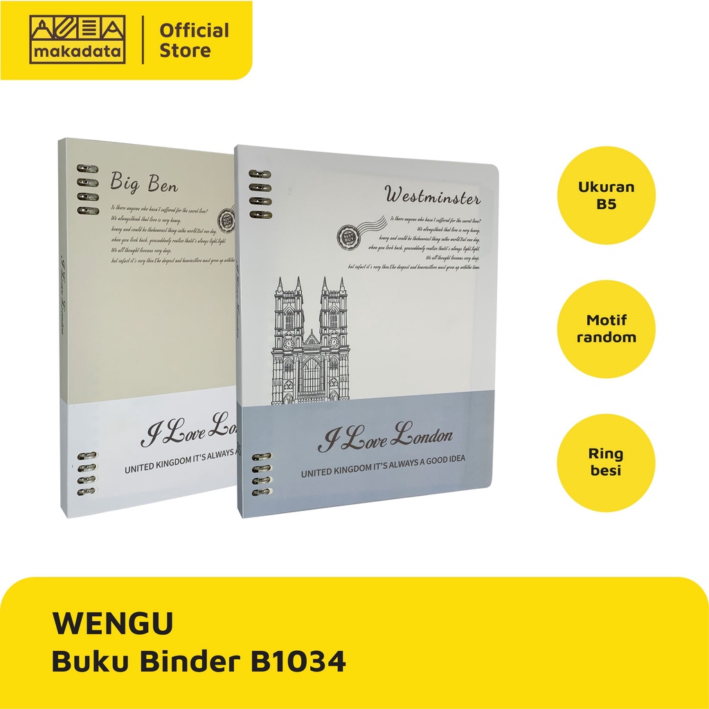 

BUKU BINDER NOTE B5 WENGU B1034 (1PCS) MURAH