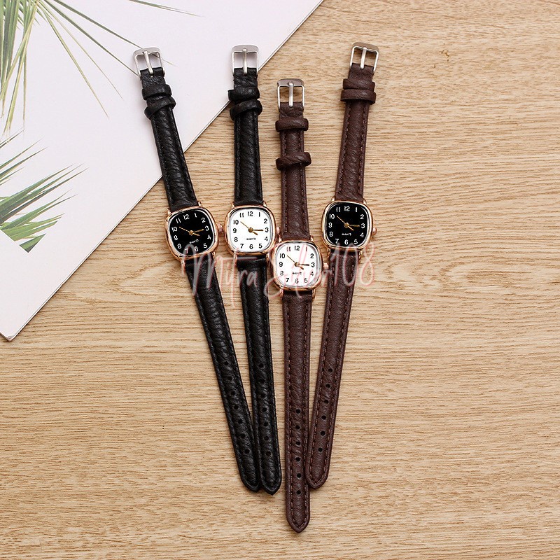 [MS108] JT 11 - Jam Tangan Quartz Strap PU Analog Casual Gaya Retro Untuk Wanita Watch Fashion Korean