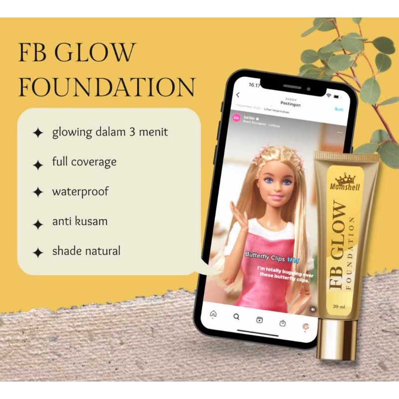 [READY SIAP KIRIM] FONDATION FBGLOW by MOMSHELL [yenbeautycare]