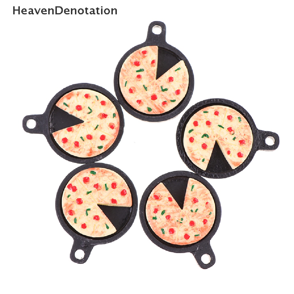 [HeavenDenotation] 1set Rumah Boneka Miniatur Buah Piring Pizza Bakeware Dapur Resin Set Anak Hadiah HDV