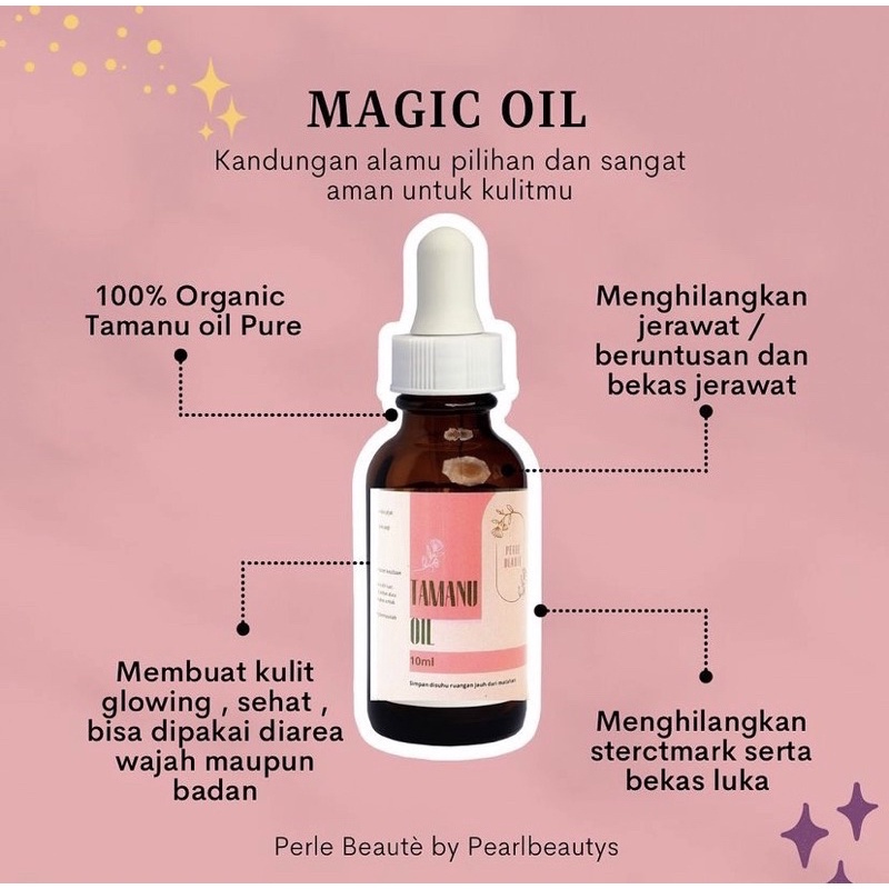 PERLE BEAUTE TAMANU OIL 100% Pure NATURAL CALOPHYLLUM SEED OIL 30ML