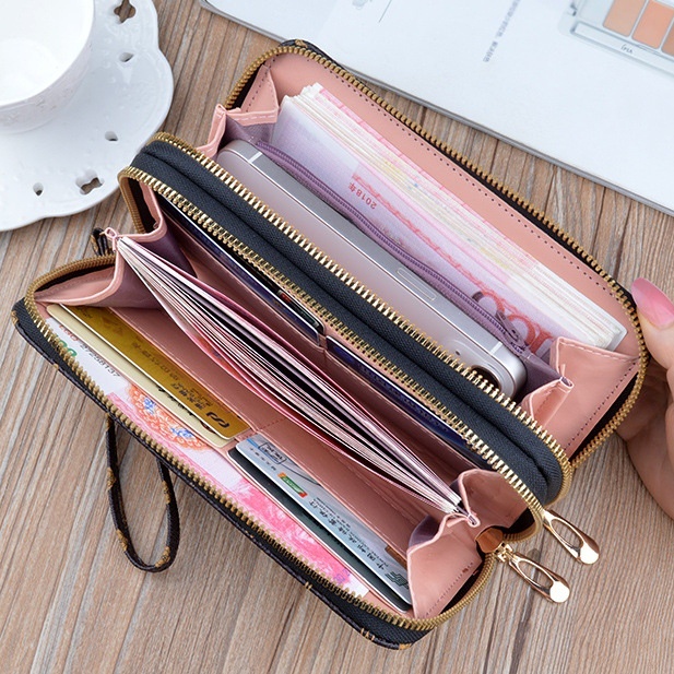 DOMPET PANJANG WANITA KULIT PREMIUM IMPORT 2 RESLETING COKLAT WALLA WA638B7 SIMPLE FASHION BATAM LUCU KOREA MUAT HP SLOT KARTU KOIN BRANDED KEKINIAN REMAJA