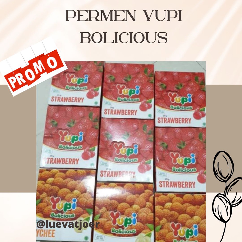 

✨ READY ✨ Permen Gummy YUPI Bolicious || Yupi Bolicious Lychee 1 box 24 pcs