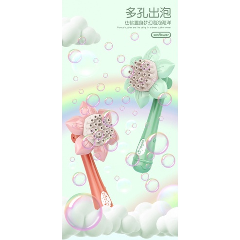 Sprinkler Bunga Matahari Mesin Gelembung 23lubang Influencer Gatling Bubble Gun Bubble Stik Air