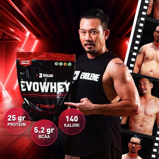 EVOLENE EvoWhey Whey Protein 12 sachet 420 gram Rasa Coklat Hazelnut