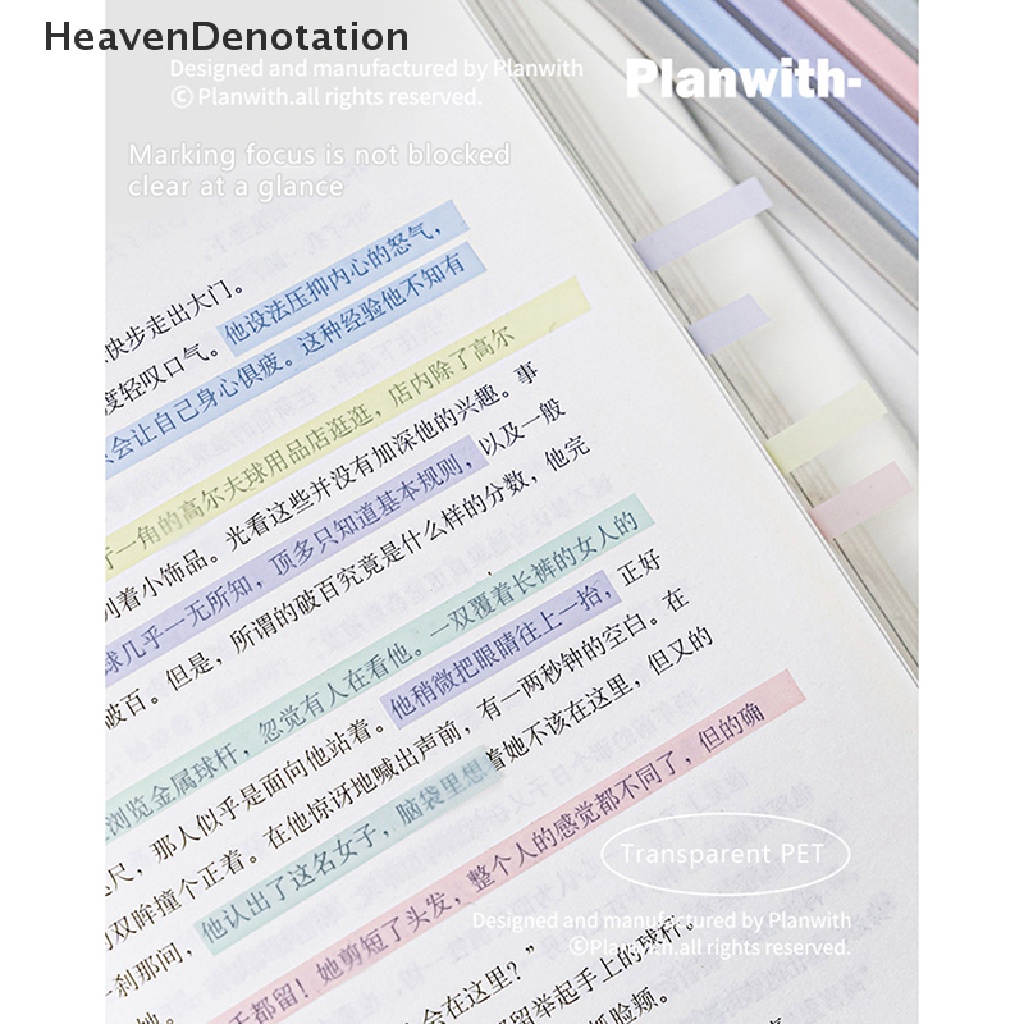 [HeavenDenotation] 300/160lembar Slim Index Stiker Set PET Warna Transparan Sticky Notes Paster Sticker Memo Sticky Notes Tag Buku Penanda Titik Alat Tulis HDV