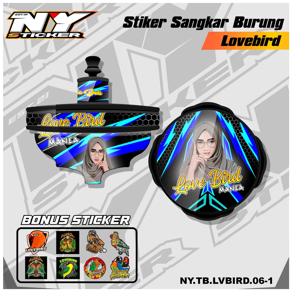 Sticker Decal Sangkar Lovebird Model Batman - Stiker Tebok Lovebird Tipe Batman 06