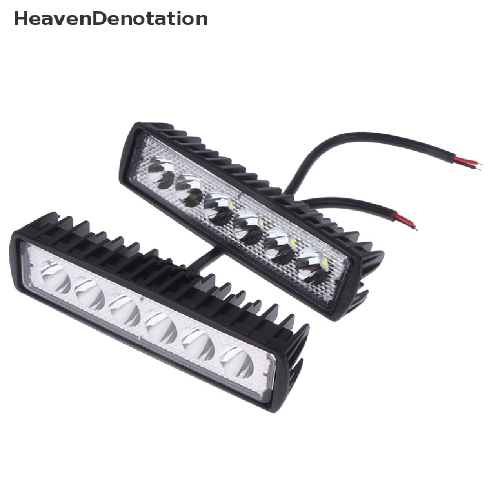 [HeavenDenotation] 2pcs 18w 6lampu Kerja Mobil LED DRL Sorot Terang Tinggi Tahan Air Mengemudi Lampu HDV