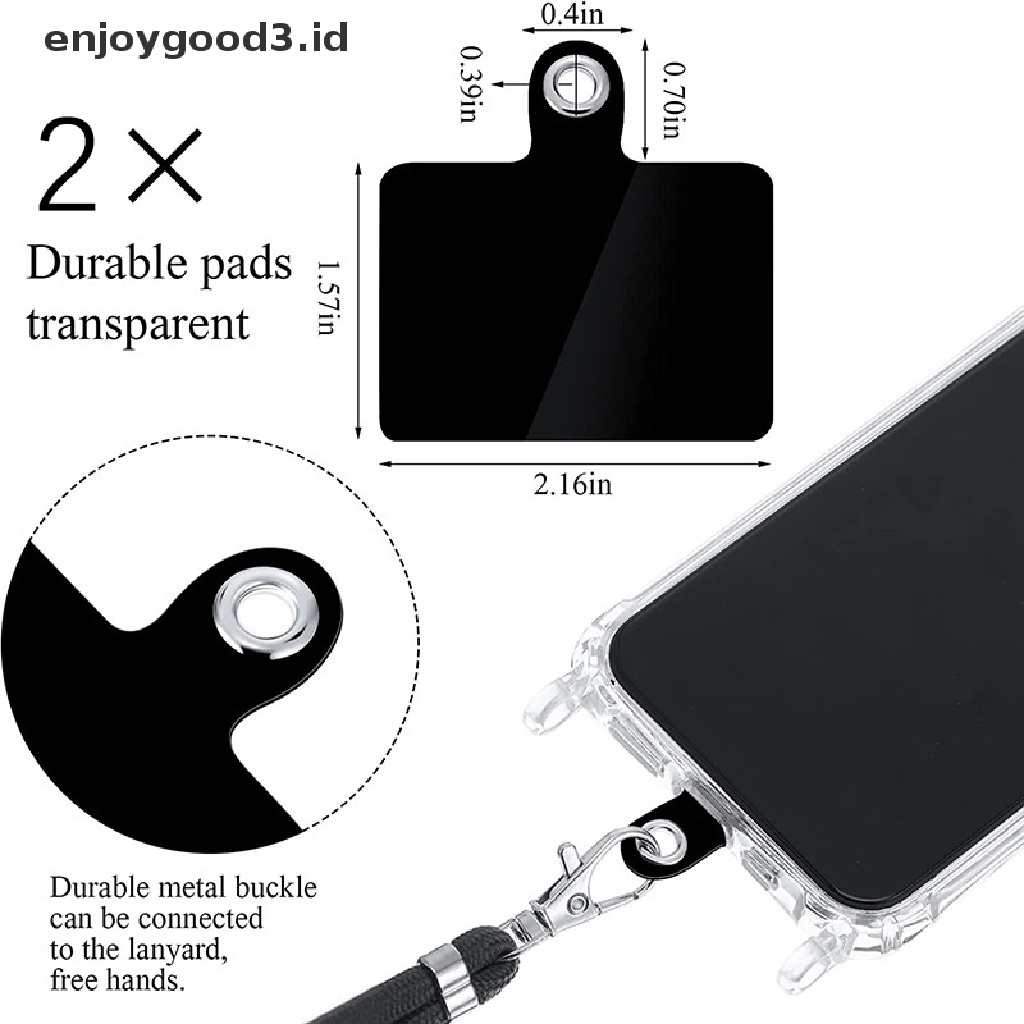 【 Rready Stock 】 2Pcs Universal Mobile Phone Lanyard Patch Without Lanyard Clip Tether Tab （ ID ）