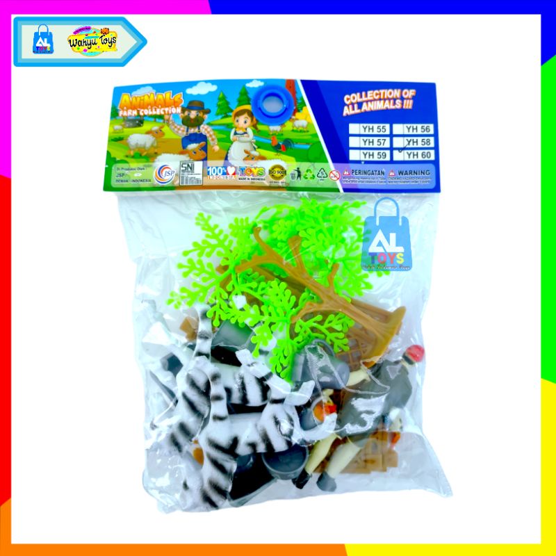 Mainan aninal kuda zebra ternak mainan edukasi figur hewan kuda zebra ternak set mainan murah