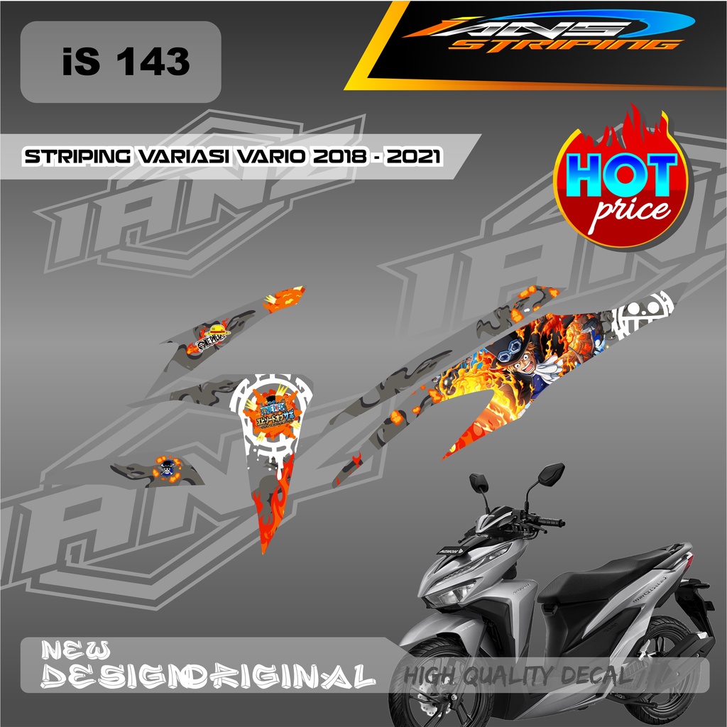 TERBARU STIKER STRIPING MOTOR HONDA VARIO TECHNO 110 VARIASI ONE PIECE / STIKER DECAL HONDA VARIO / DECAL KERETA HONDA VARIO TECHNO  IS143