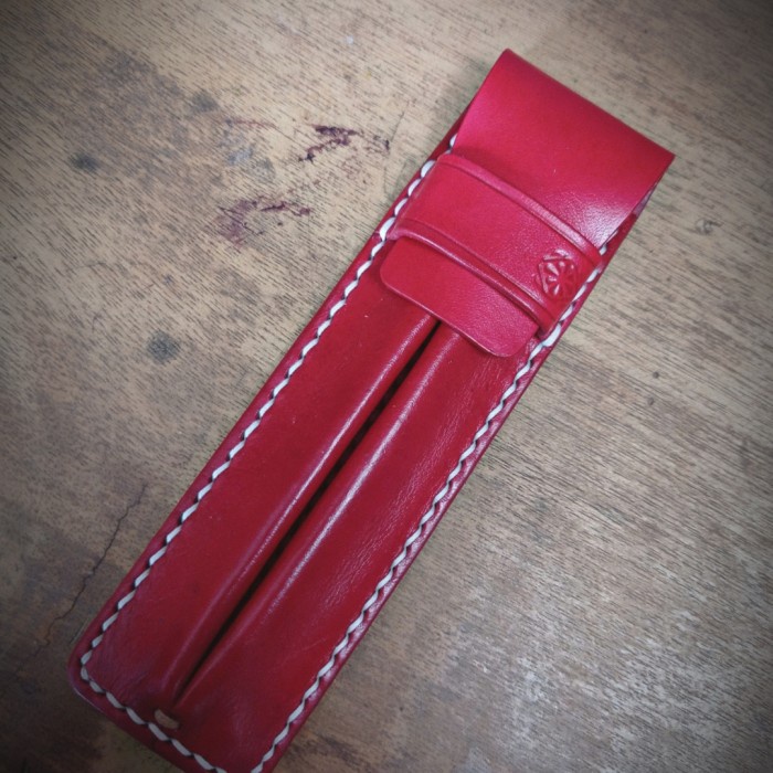 

BISA COD Tempat Pensil ballpoint kulit Asli Leather Pen Case pulpen