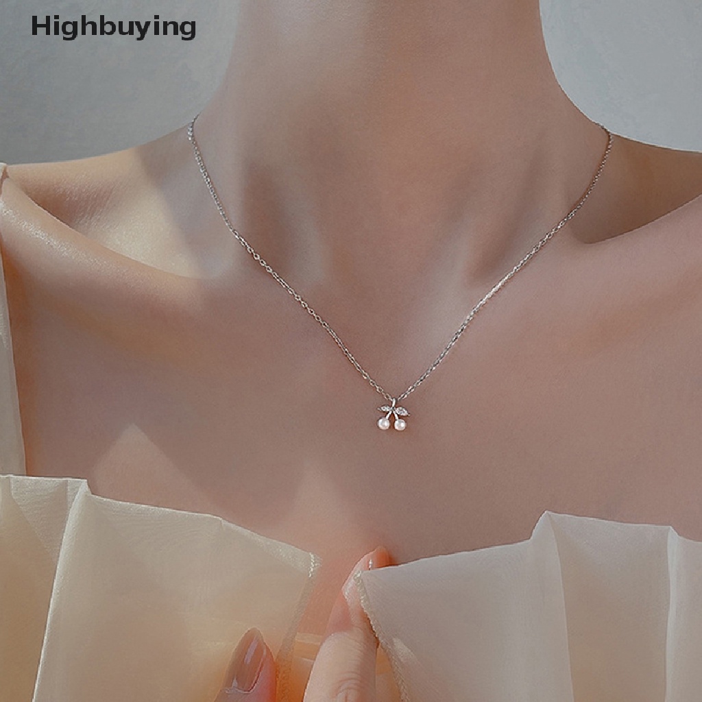 Hbid Kalung Mutiara Imitasi Minimalis Cherry Liontin Klavikula Rantai Chokers Kalung Untuk Wanita Indah Kalung Halus Pernikahan Fashion Perhiasan Leher Glory