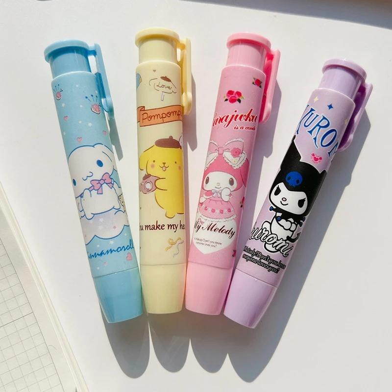 [Warna Random] Kreatif Sanrioed Kawaii Press Eraser Lucu Anime Kartun Penghapus Alat Tulis Hadiah Perlengkapan Kantor