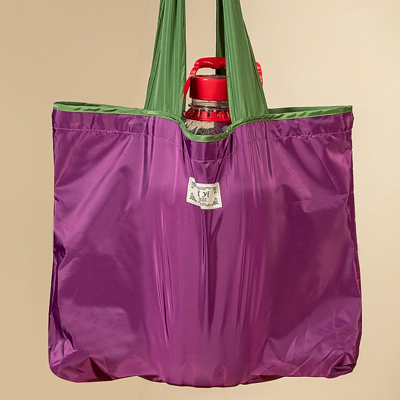 Tas Tote Bag Belanja Lipat Nylon Waterproof Ukuran Medium &amp; Large Drawstring Eco-Friendly