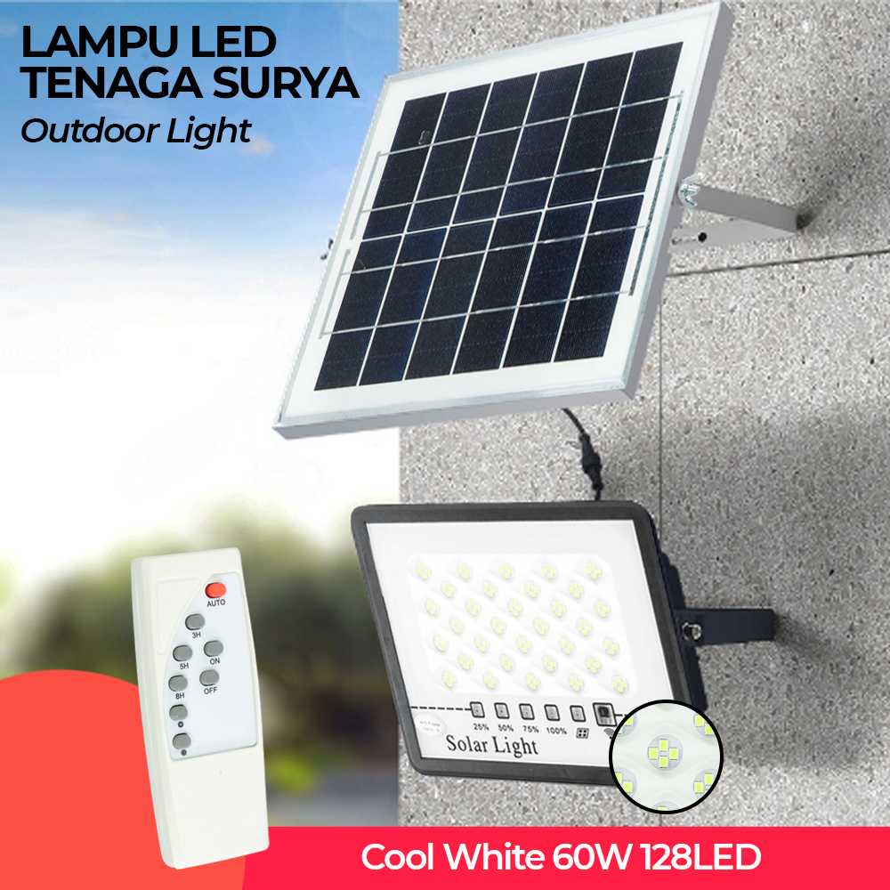 (BISA COD) FTIHSHP Mantianxing Lampu Dinding Solar Outdoor Waterproof 128 LED Cool White - MA601