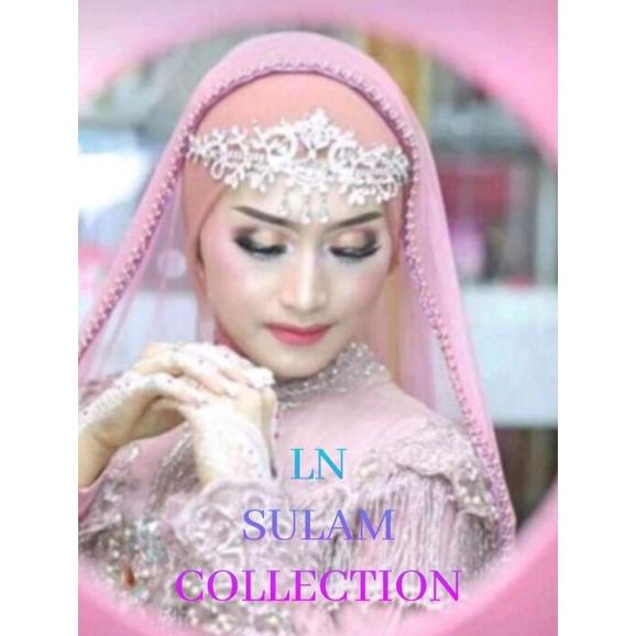 [KODE 77]  Slayer pengantin payet Mutiara veil sunting pelaminan wedding aksesoris fashion muslimah 