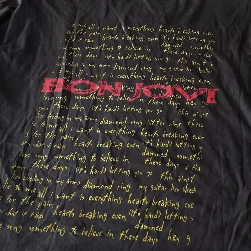baju kaos band second vintage vtg bon jovi tour 1998 volkswagen