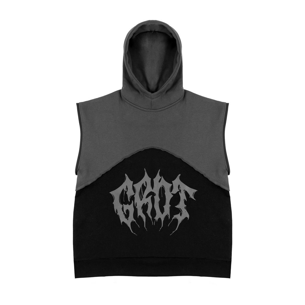 GRDT - Astaroth Two Tone Hoodie Oversize Black Grey