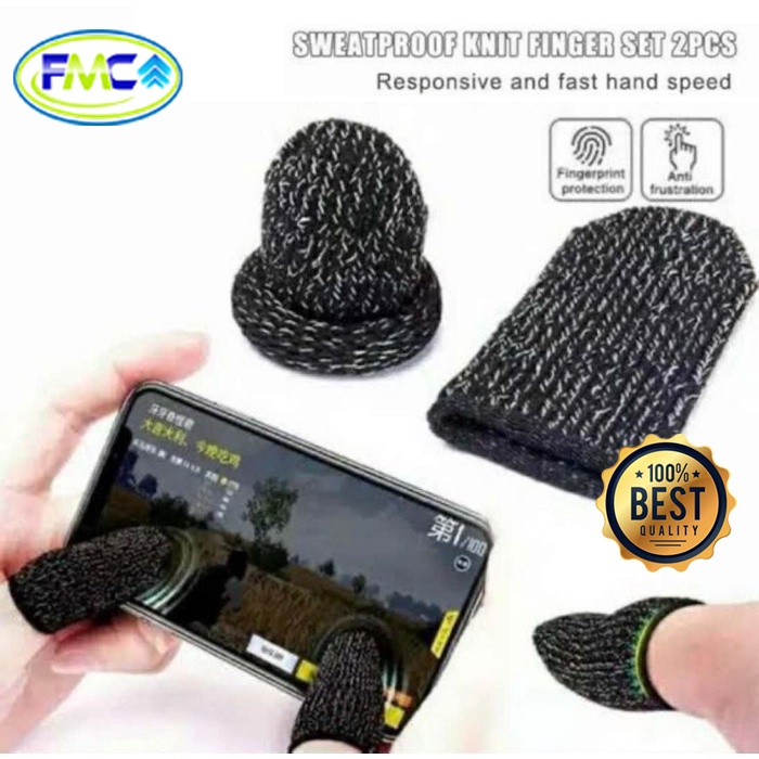 Sarung Jempol Game Anti Keringat PUBG CODM ML Jari Basah Sensitive Touch Gaming Isi 2 Pcs Import