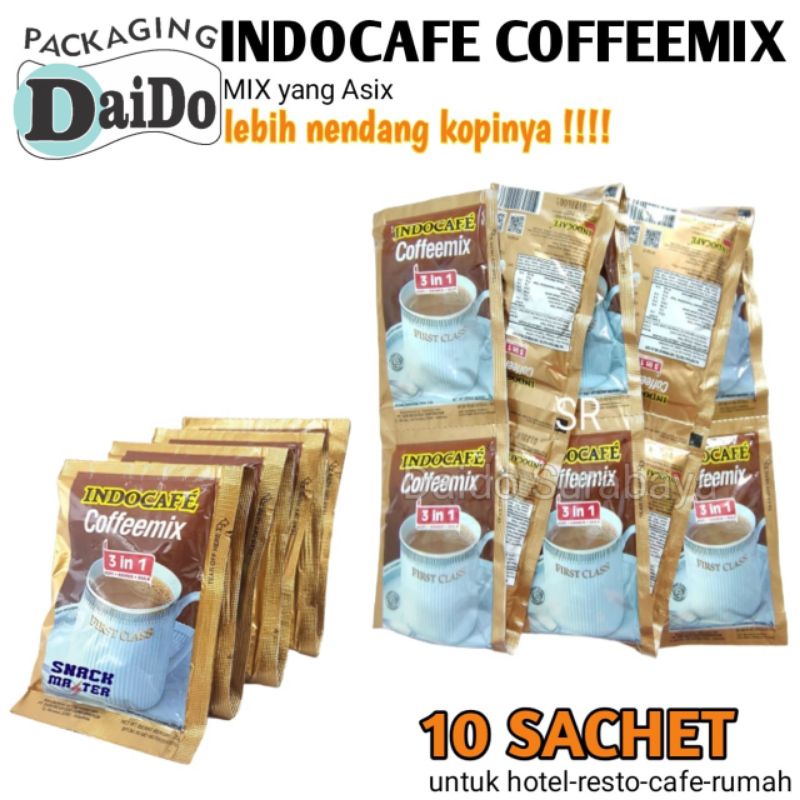 

KOPI INDOCAFE COFFEMIX 3 IN 1 (Kopi, Gula, Krimer) SACHET 20gr ISI 10 SACHET (RENCENG)